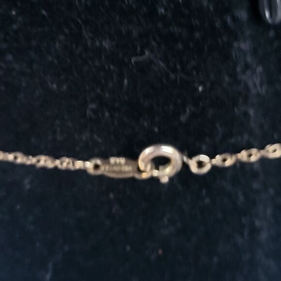 Dainty Vintage Lapis and 12k Gold Fill Station Neckalce Signed B.A.B. 19" - Picture 3 of 3